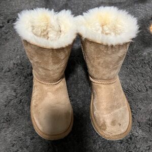 UGG Tan Kids Boots with Cream Fur